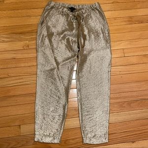 J. Crew Gold Lamé Drawstring Pull On Jogger Pants Size 4